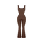 Square Neck U-Back Flared Sculpting Jumpsuit