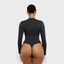 Long Sleeve Zipper Thong Bodysuit
