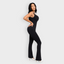 Square Neck U-Back Flared Sculpting Jumpsuit