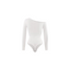 Seamless Diagonal Neck Long Sleeve Thong Bodysuit