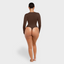 Seamless V-Neck Long Sleeve Sculpting Bodysuit