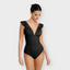 Ruffle Sculpt V-Neck One-Piece Swimsuit
