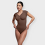 Diamond Neck Sculpting Thong Bodysuit