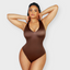 Satin V-Neck Sculpting Thong Bodysuit
