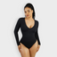 Seamless V-Neck Long Sleeve Sculpting Bodysuit