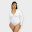 Seamless V-Neck Long Sleeve Sculpting Bodysuit