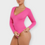 Seamless V-Neck Long Sleeve Sculpting Bodysuit