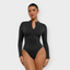 Long Sleeve Zipper Thong Bodysuit