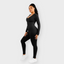 Deep V-Neck Seamless Ribbed Jumpsuit