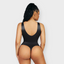 Satin V-Neck Sculpting Thong Bodysuit