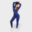 Deep V-Neck Seamless Ribbed Jumpsuit